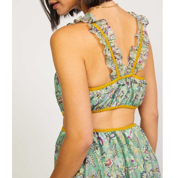 CURRENT AIR Floral Side Cut Out Midi Dress - Picture 7 of 10